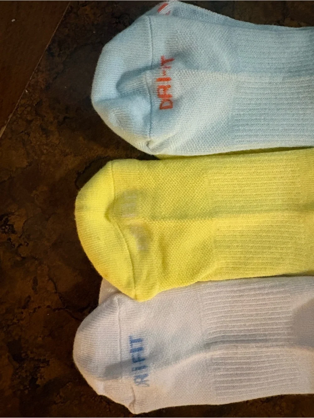 Nike Low-Cut Sock Trio — White, Light Blue, Yellow